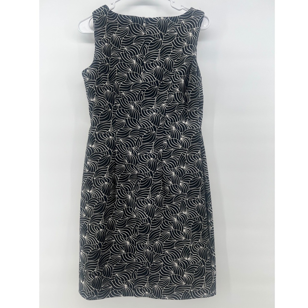 AB Studio Sheath 60's Retro Womens 6 Black White Geometric Sleeveless Dress